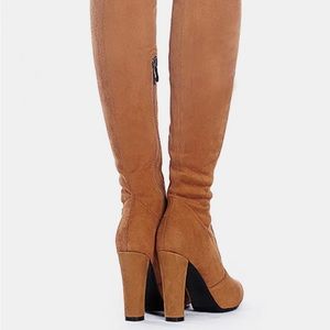 Women Stretch Suede Boots